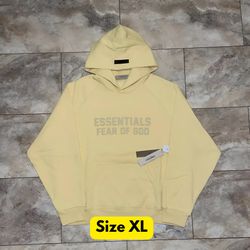 🔥 FOG Essentials Season 23 Hoodie Yellow Tuscan XL – Brand New | Last One Available