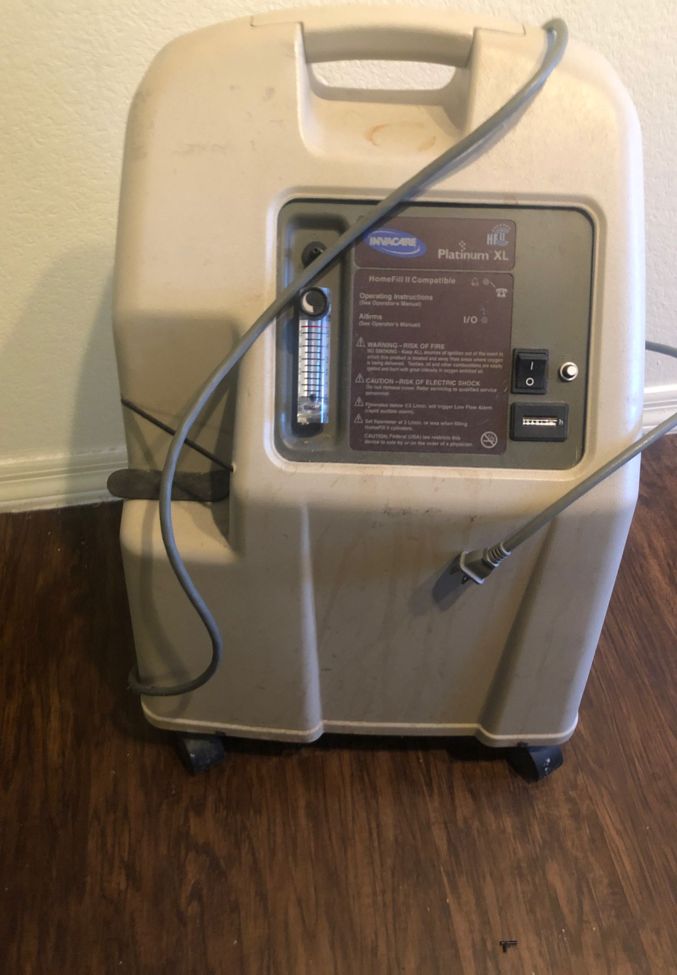 Invacare platinum xl oxygen concentration machine