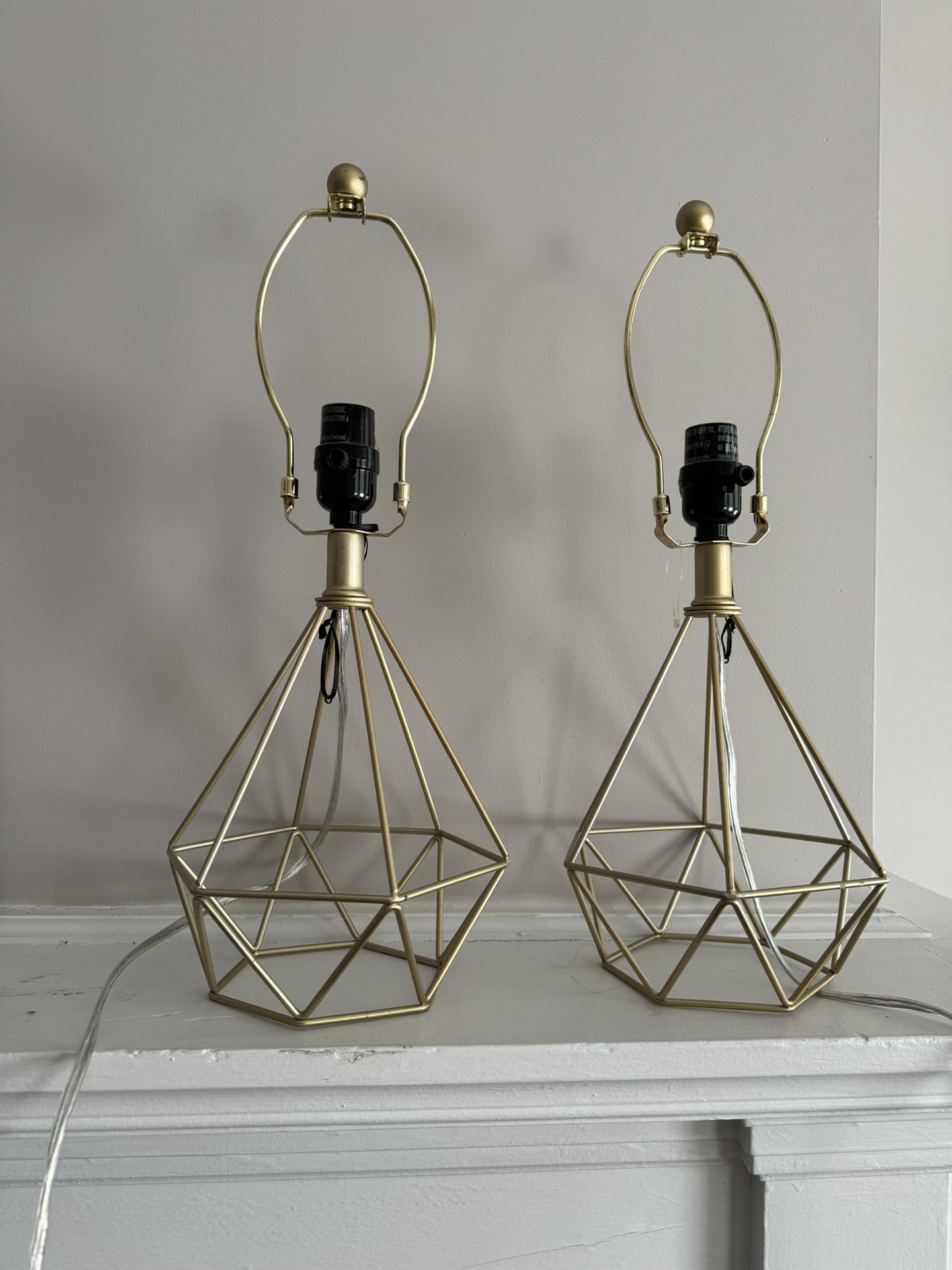Gold Geometrical Table Lamp Set