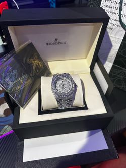 GRA Moissanite Watch White Gold With Silver AP
