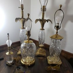 Waterford Crystal Lamps Set Of 5 Several Patterns And Sizes For 1 Price