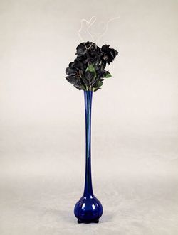 4 Tall Cobalt Blue Glass Vases