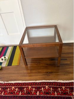 Coffee table with glass top