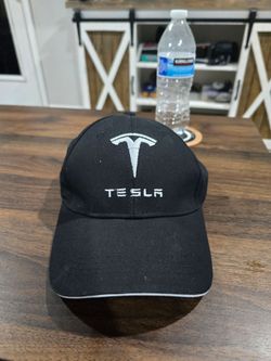 TESLA Black Baseball Cap Embroidered Logo Hat Elon Musk Cybertruck - OSFA