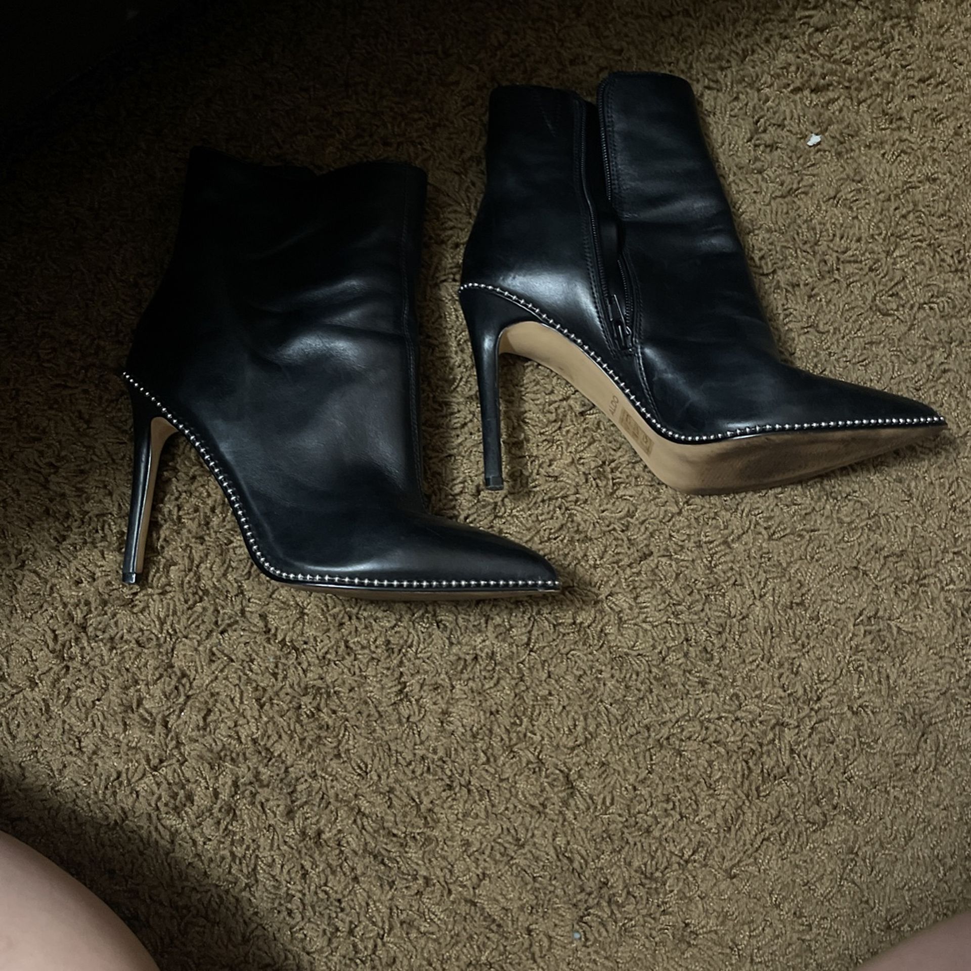 Black Leather Booties