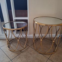 Mirrored Gold Tables