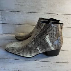 New Snake Print Ankle Boots with Block Heel Mens 9 1/2 M