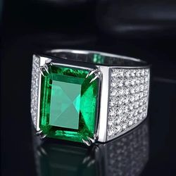 Men Emerald Green Ring