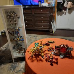 Big Lego Lot Ninjago,3 In 1 Mythical Creatures,Spiderman Far From Home Set,alot Of Extra Sets With Display Cabinet