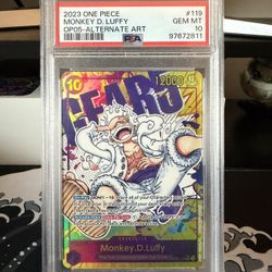 2023 ONE PIECE OP05-119 MONKEY D. LUFFY ALT ART FOIL PSA 10