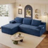 Blue L-Shaped Sectional Sofa
