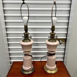 Pair of Vintage Paul Hanson Porcelain Table Lamps