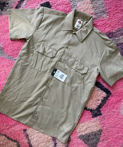 Dickies Men’s Khaki Work Shirt Size Small NEW