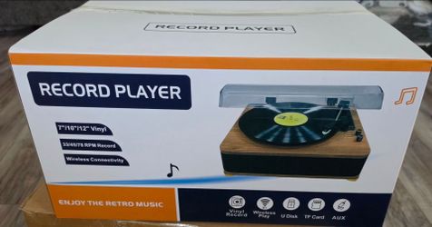 RECORD PLAYER
7"/10"12"" Vinyl
(contact info removed)8 RPM Record
Wireless Connectivity
ENJOY THE RETRO MUSIC
Record vinyl Wireless
U Disk
TF Card
AUX