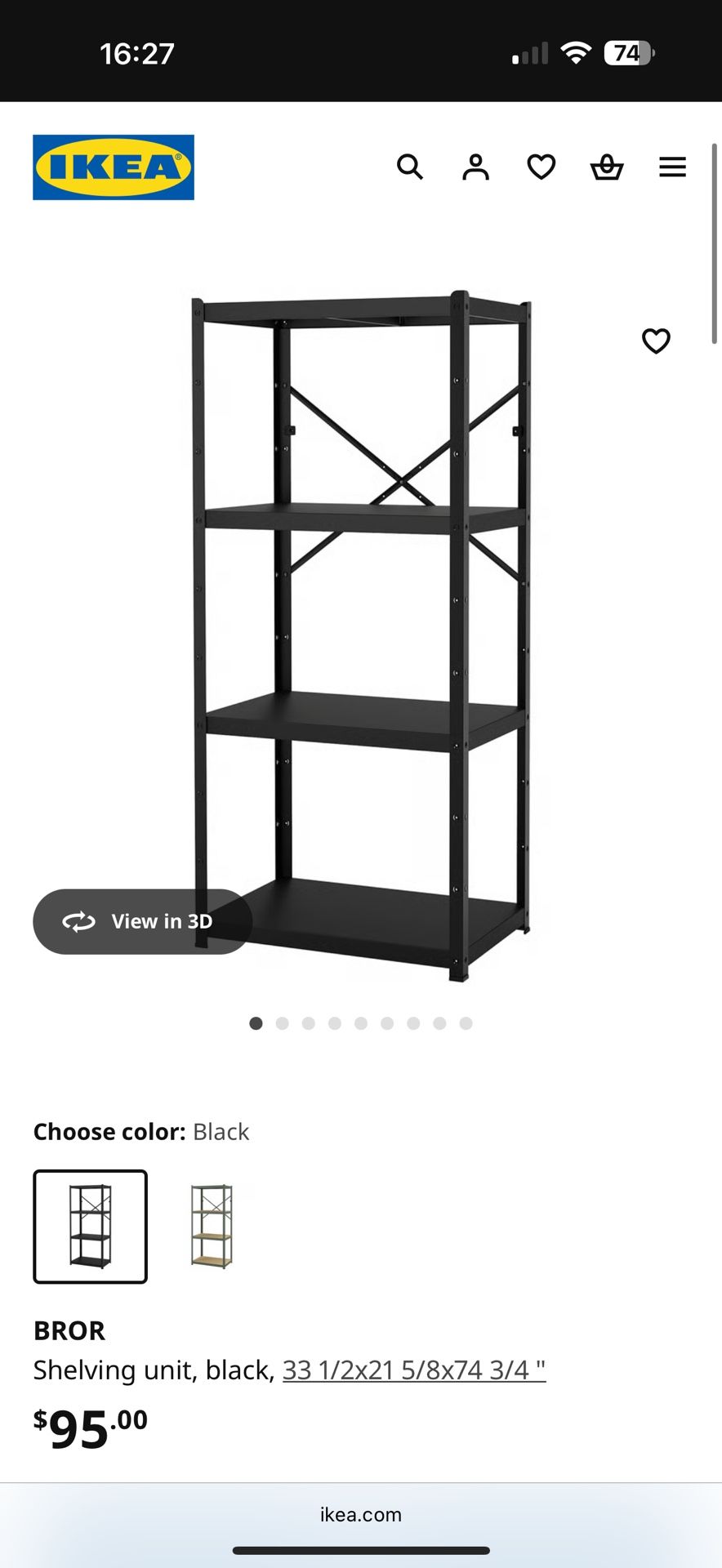 IKEA Bror Shelving Unit - Black