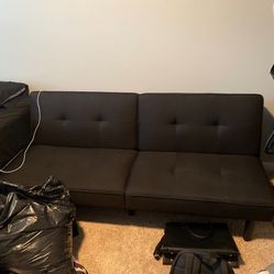 Costway Convertible Folding Futon Sofa Bed with 6-Position Adjustable Backrest Cushion (price negotiable)