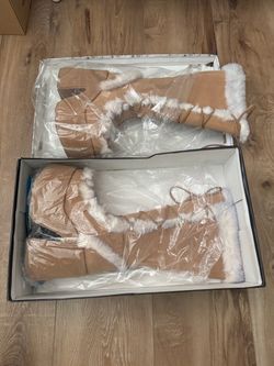 Women’s Demonia Brown Fur Rave Boots