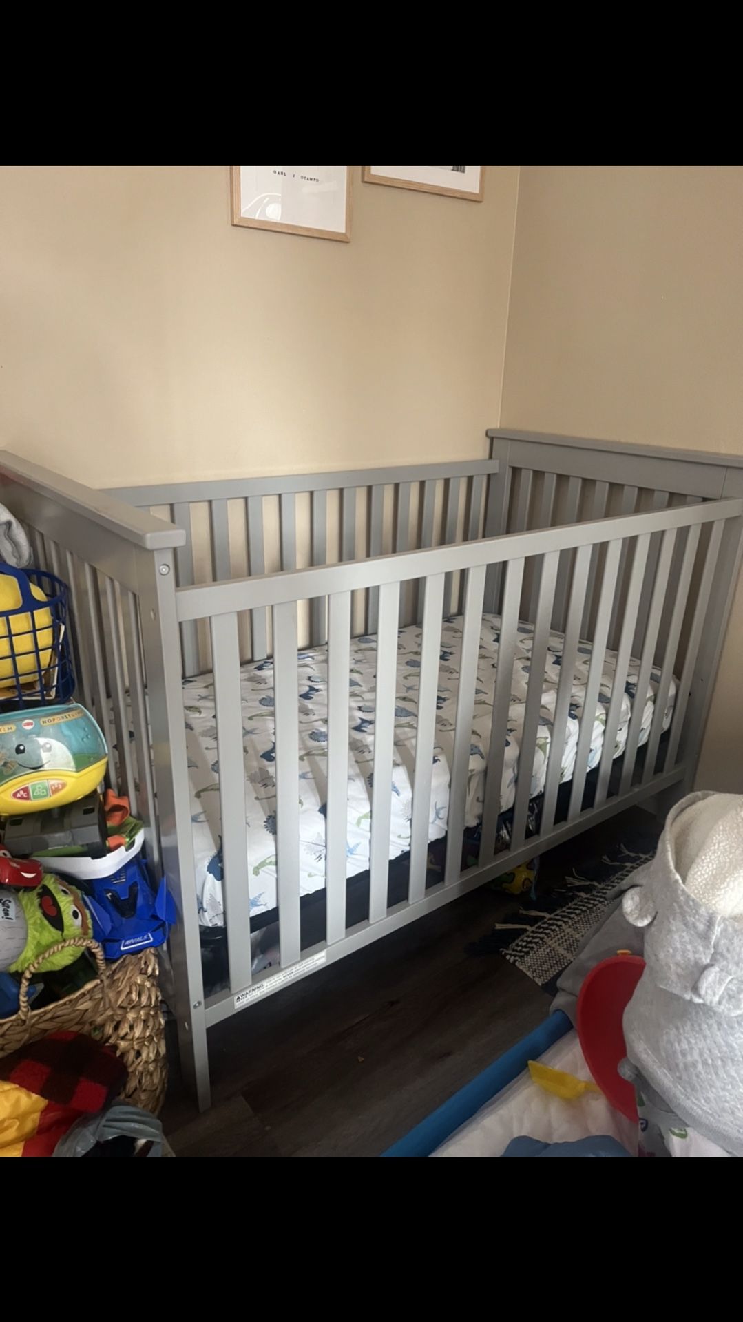 Grey Baby Crib 