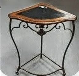 Vintage Wrought Iron Glass Top SideTable