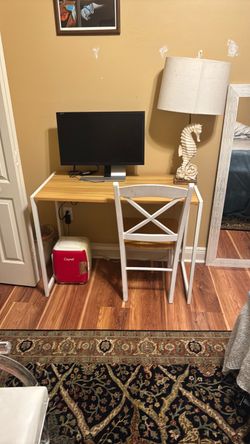 Computer Desk Combo Matching chair, lamp, monitor.