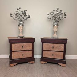 Pair of Refinished Lifestyle Solutions 3-Drawer Nightstands | Side Tables