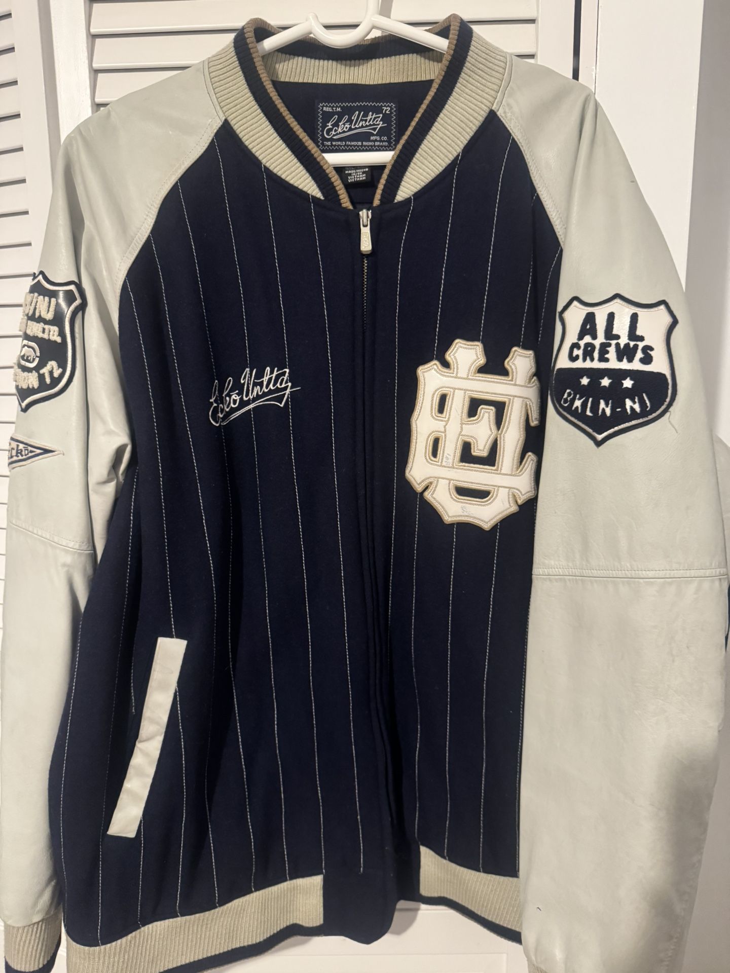 Echo Unlimited Pin Stripped Leather Jacket