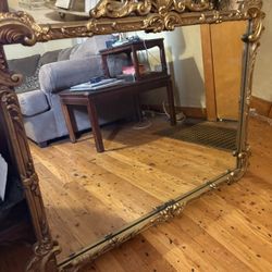 Ornate Wood Antique Mirror