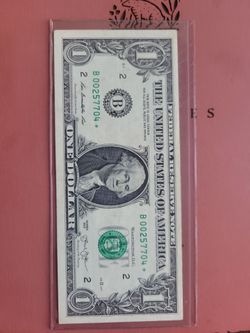 One Dollar Vill Cerial number B00257704 +*DUPLICATE FIRE CONDITION