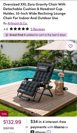 Arlmont & Co. XXL Zero Gravity Reclining Lounge Chair