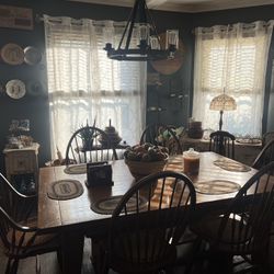 Oak dining set and China cabinet