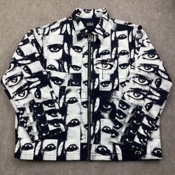 Levi's Skateboarding Garage Jacket X Roemello Ugale Eye Print L Black White NWT