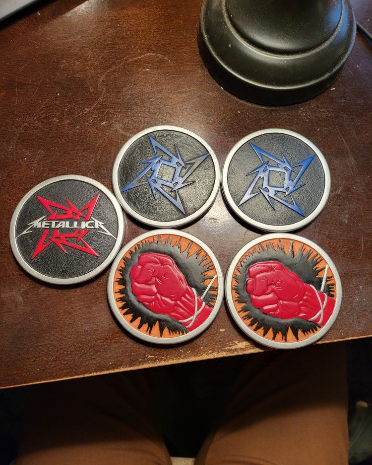 Metallica Coasters Set Of 5 Rare Hard to Find Vintage