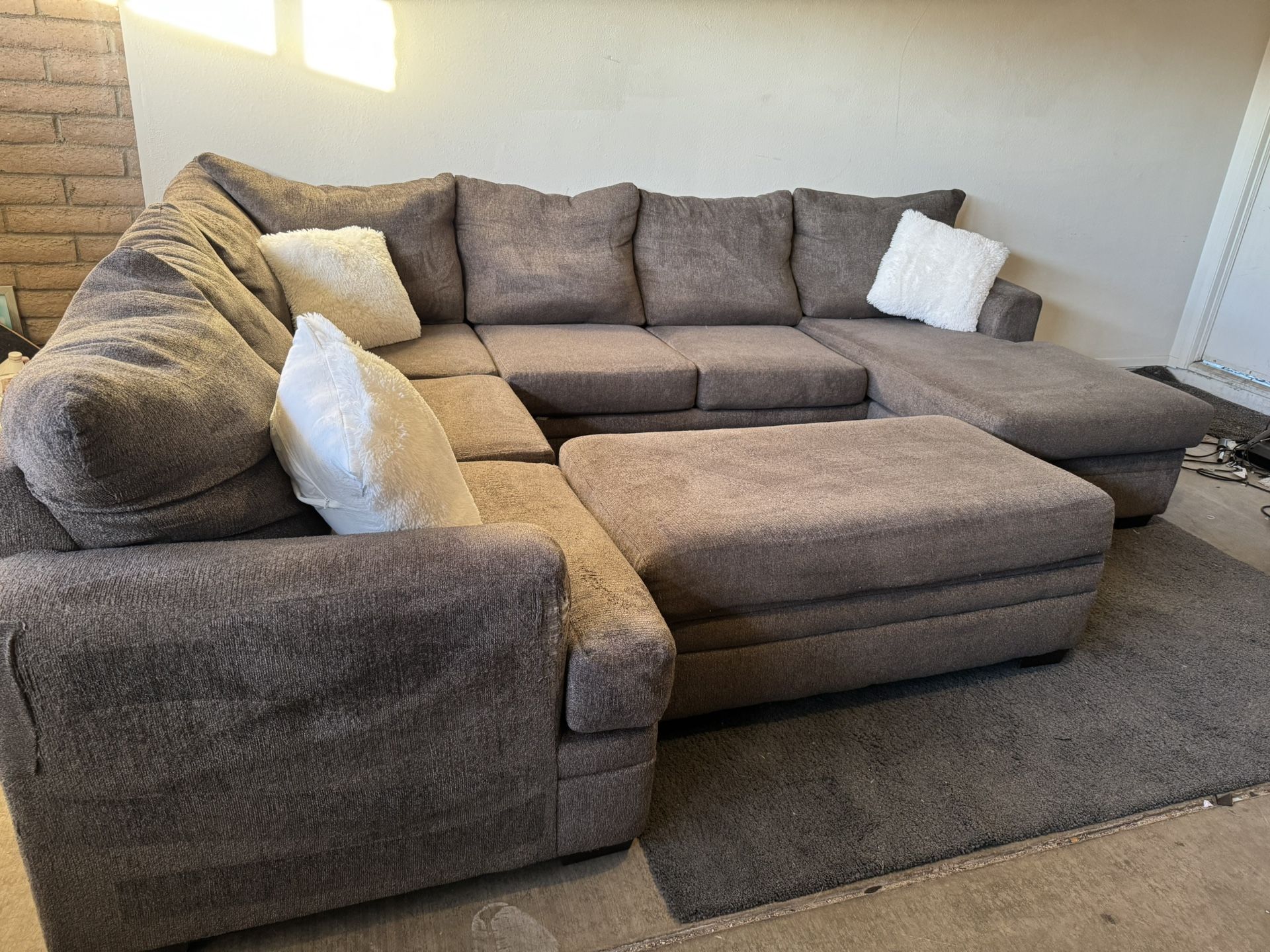 Sectional Sofa Couch Sala Ottoman
