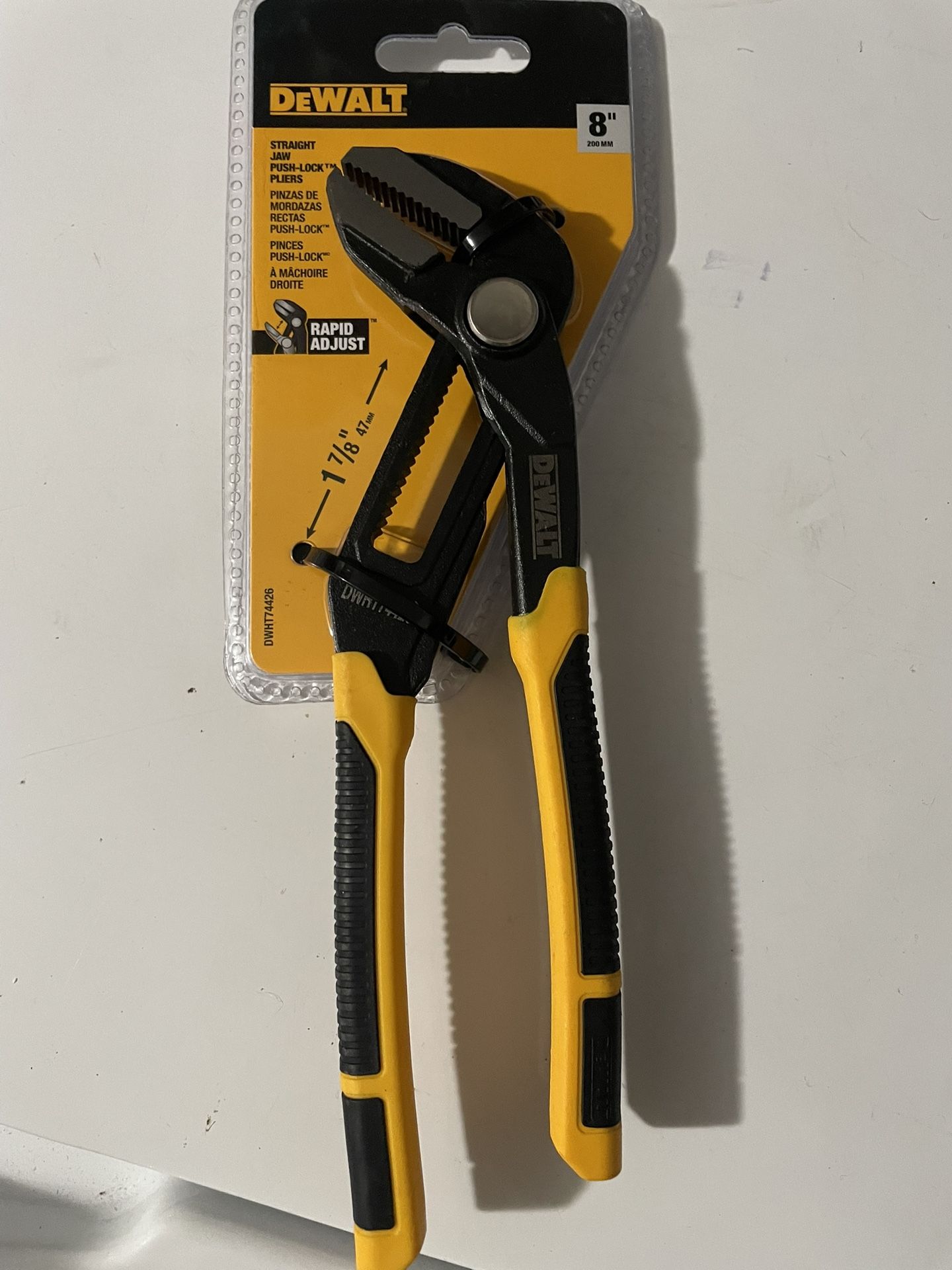 Dewalt Pushlock 8” Straight Jaw