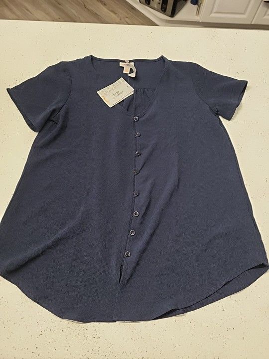 LulaRoe Shannah Navy Blue Shirt Brand New