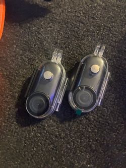 Mini Action Cameras in Waterproof Cases – Pair