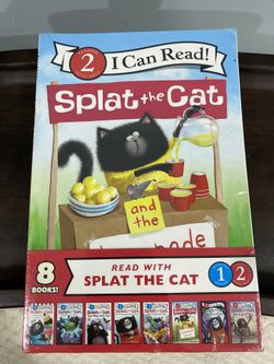 BRAND NEW Sealed Splat the Cat 8-Book Box Set (I Can Read Levels 1 & 2)