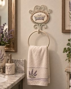 Scrollwork Metal Towel Ring Holder