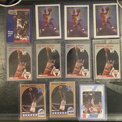 1990 NBA HOOPS // 1991 FLEER // 1989 Collegiate Collection Michael Jordan cards