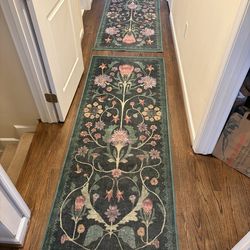 Ruggable Protea Forest Green Rug 2.5x7 (2)
