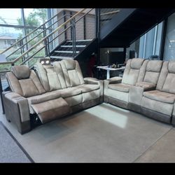 Brand New Power Reclining Super Plush Comfy Sofa Loveseat 
