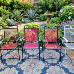 Vintage  folding  chairs mesh newly painted