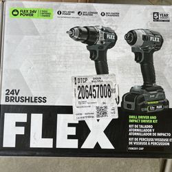 FLEX 24-volt 2-Tool Brushless Power Tool Combo Kit with Soft Case (2-Batteries and Charger Included)