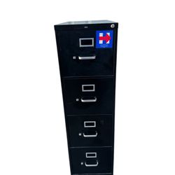 Commercial grade black HON brand 4-drawer standard / letter size metal file cabinet 