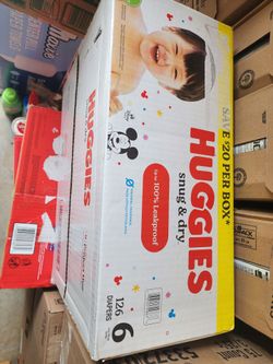 Huggies 6 $40 Each box.