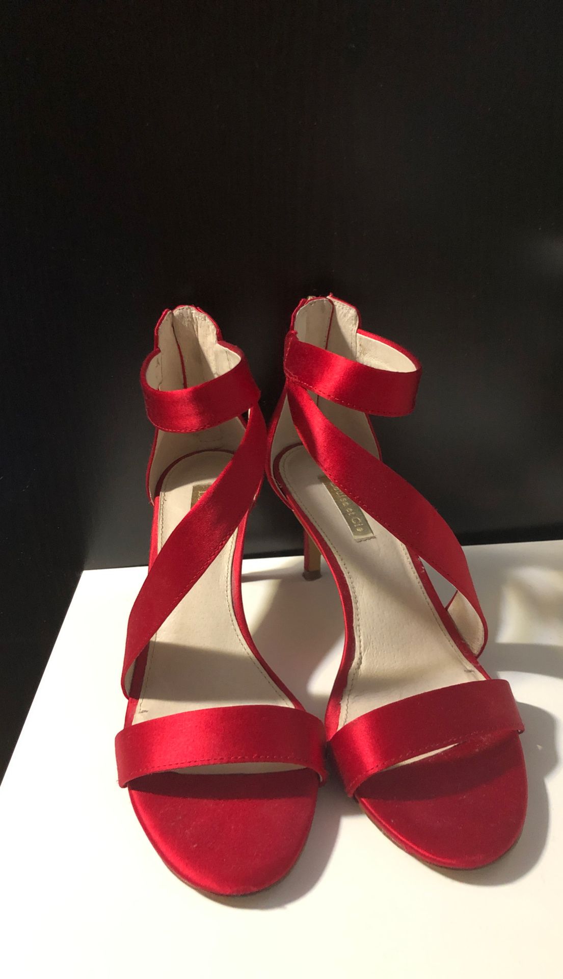 Red sandal heels size 7 women