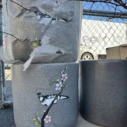 Big Ceramic Pots, White, Grey, Black, And Navy Blue All Sizes 