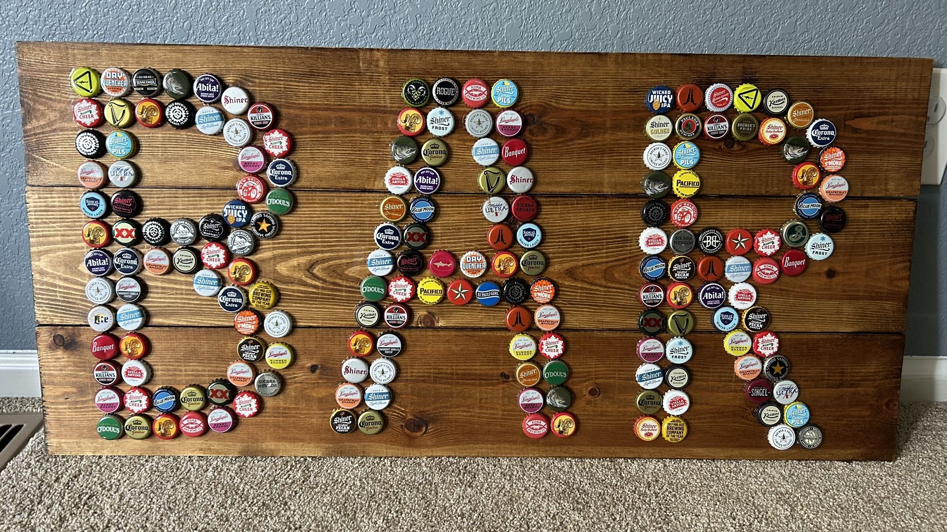 Beer Bottle Cap “Bar” Sign