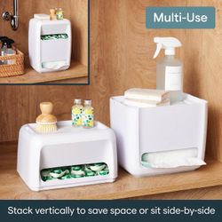 Dishwasher Pod And Garbage Bag Organizer with Removable Lid