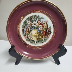 Vintage Lavender and Gold Victorian Hyalyn Porcelain Plate 